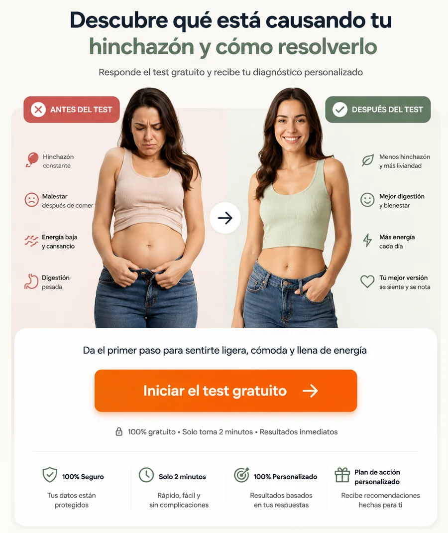Test gratuito para descubrir qué puede estar causando tu hinchazón